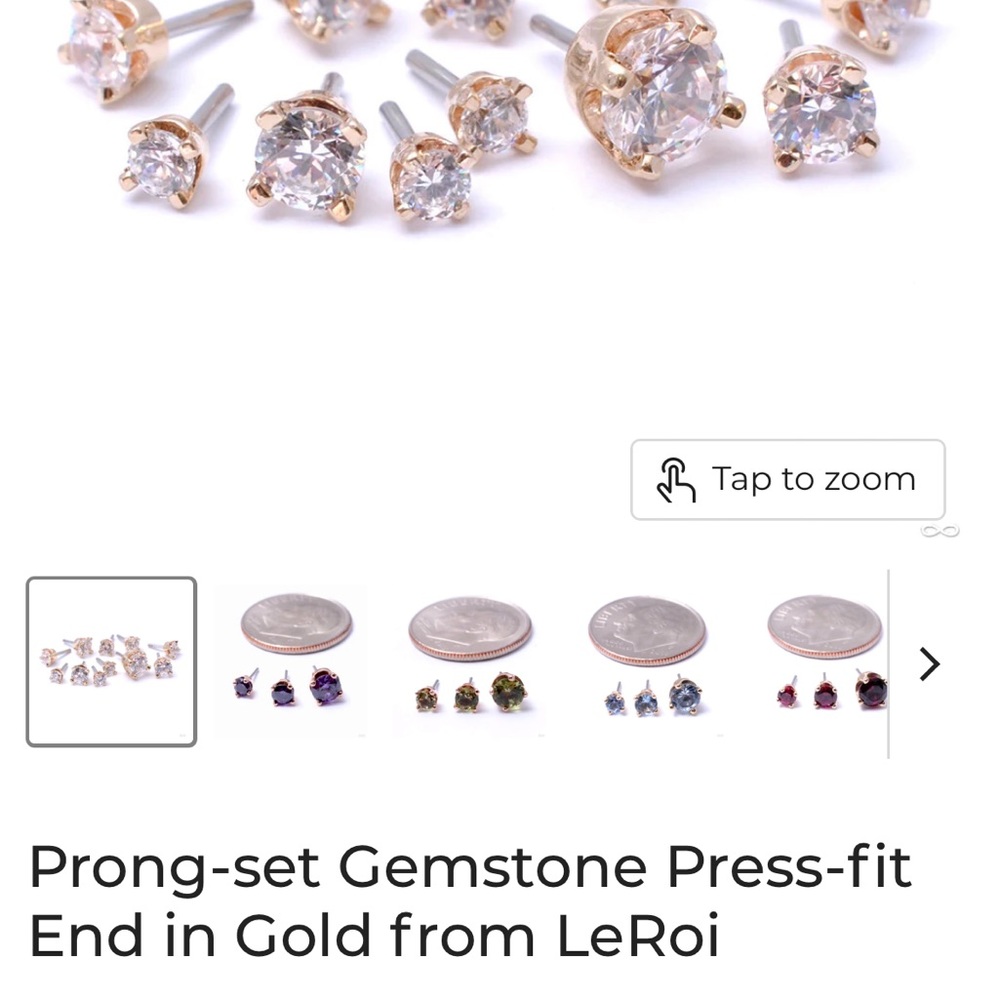 Prong-set Gemstone Press-fit End in Gold from LeRoi